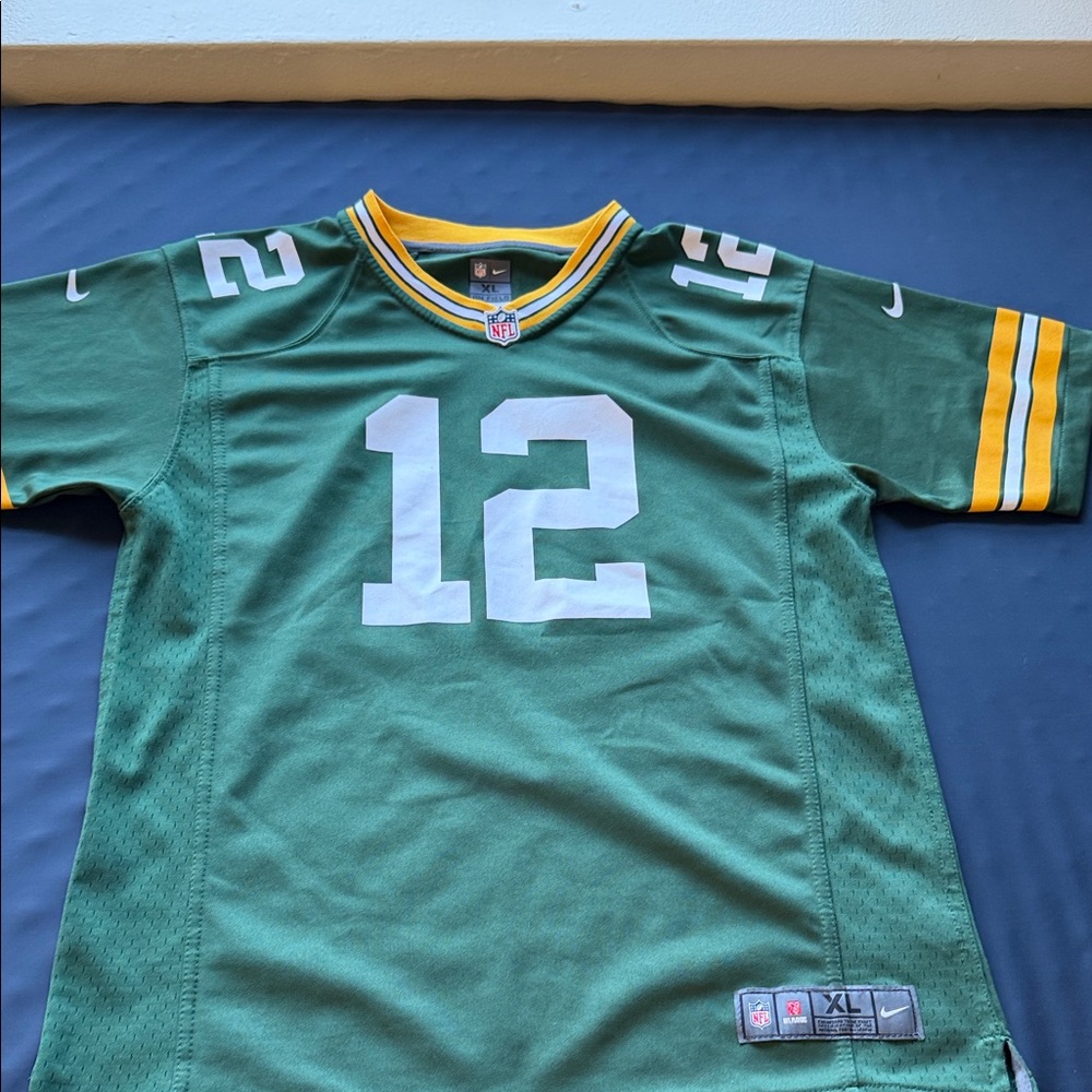 Nike Kids Green and Yellow Sports Jersey